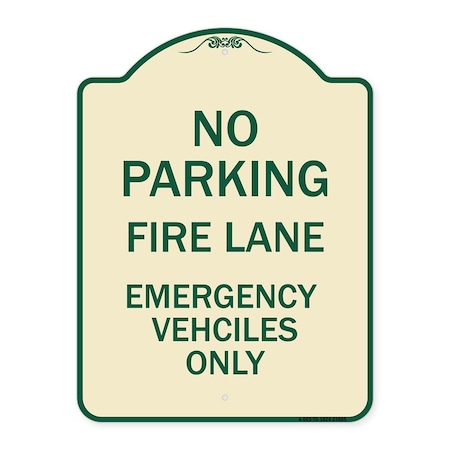 Signmission Fire Lane Emergency Vehicles Only Heavy-Gauge Aluminum Architectural Sign, 24" x 18", TG-1824-23985 A-DES-TG-1824-23985
